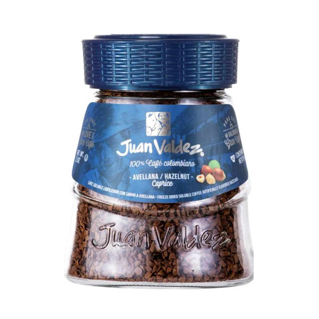 HAZELNUT SOLUBLE COFFEE JUAN VALDEZ 95GR