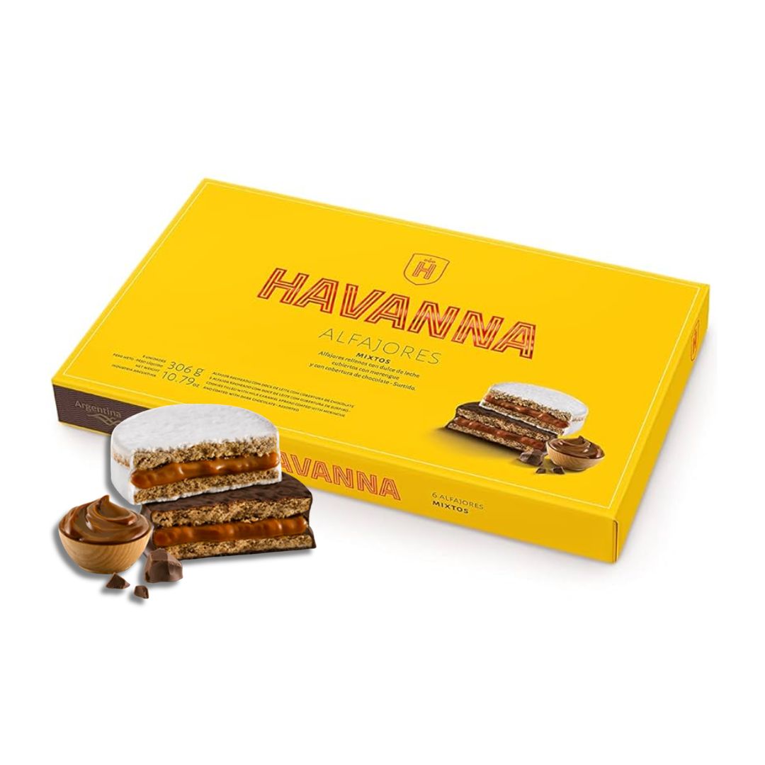 ALFAJORES HAVANNA MIXTOS MERENGUE & CHOCOLATE NEGRO (BOX OF 6)