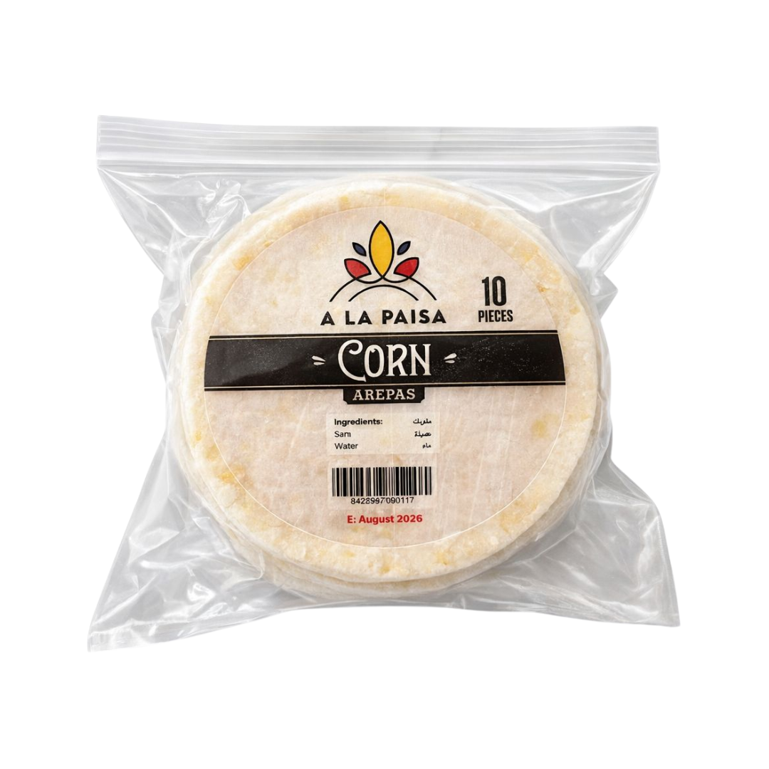 FROZEN WHITE CORN AREPA 10PC