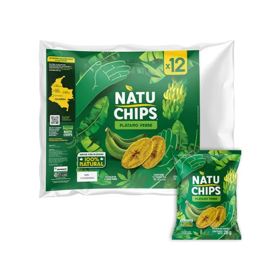 NATUCHIPS GREEN BANANA 12PC - 38GR