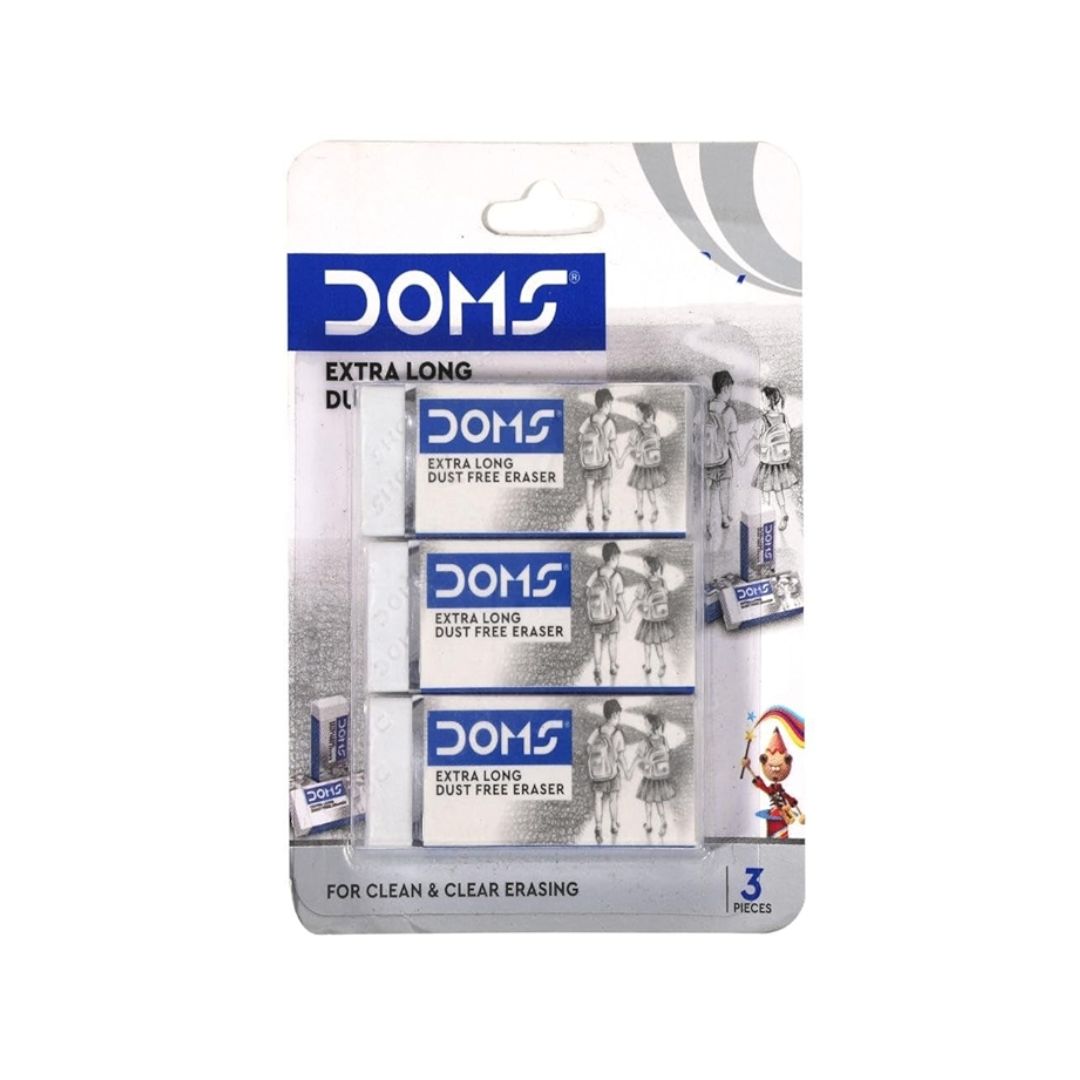DOMS EXTRA LONG DUST FREE ERASER 3PC