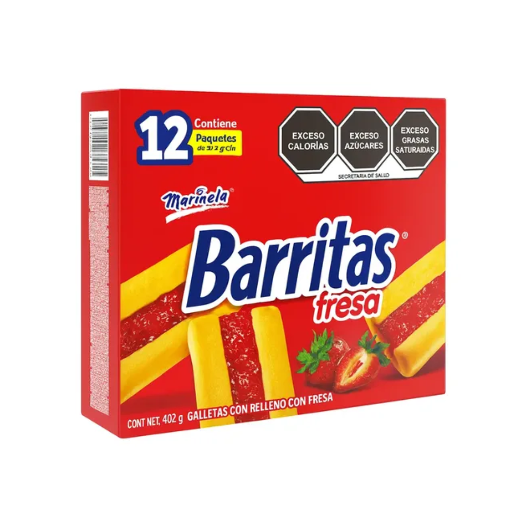 STRAWBERRY BARRITAS 12PC - 33.5GR