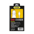 TEXOS CAR CHARGER 2 USB WITH LIGHTNING CABLE