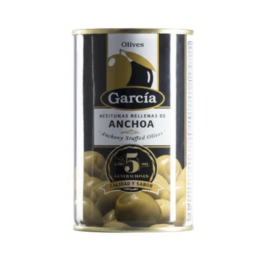 OLIVES STUFFED W.ANCHOVY 160/200 GARCIA 350GR