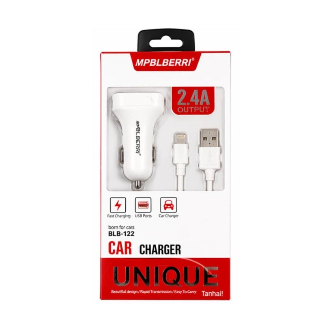 MP BLBERRI CAR CHARGER 2 USB WITH LIGHTNING CABLE