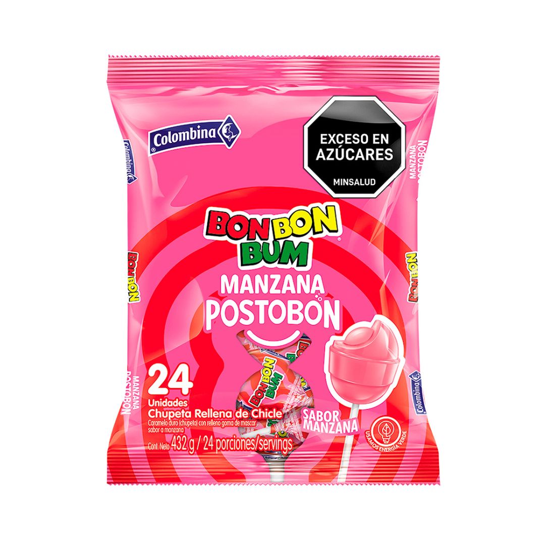 BON BON BUM APPLE POSTOBON 24PC - 18GR